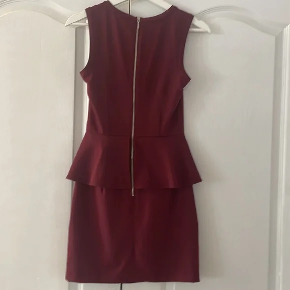H&M pretty peplum style mulberry coloured dress SIZE 4 - Picture 5 of 12